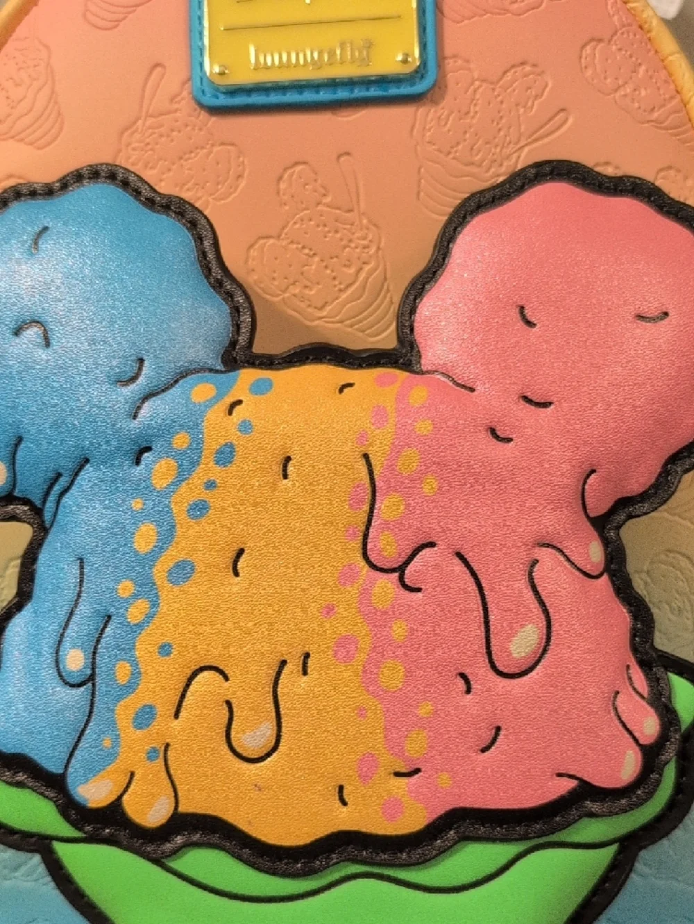 Loungefly Disney Parks Pastel Rainbow Shaved Ice Mickey Mini Backpack NWT